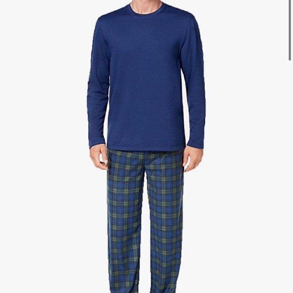 Club Room Men’s Fleece Pajama Set Navy Hunter
